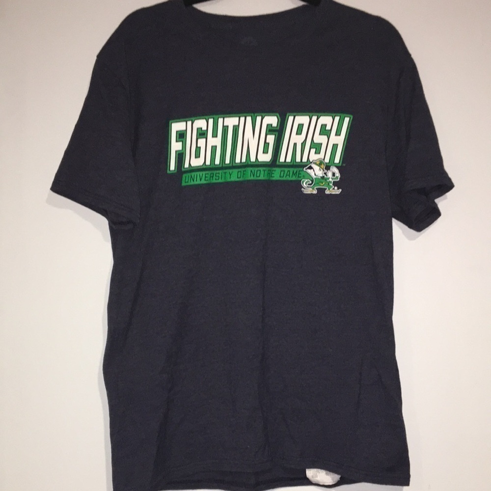 Fighting Irish University of Notre Dame Ladies soft cotton logo tee shirt Sz L